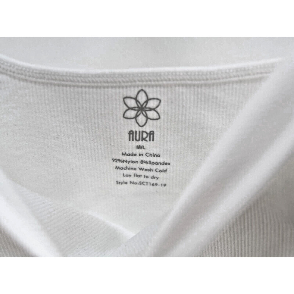 SLEEVELESS TANK TOP MEDIU MAURA WOMENS STRETCHY WHITE - Picture 3 of 5